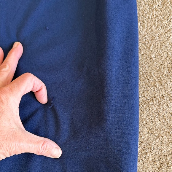 Bella Flore Navy 3/4 “ Long Sleeve Dress with Ruffle Cuffs - Picture 5 of 9